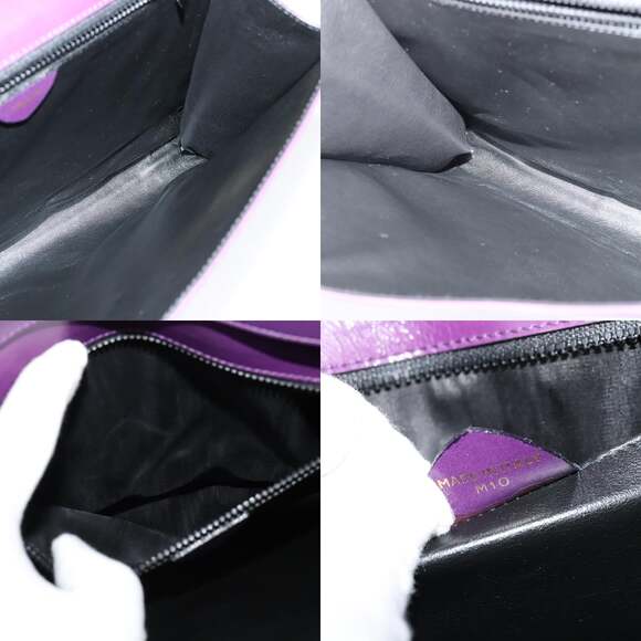 CELINE Shoulder Bag Leather Purple Gold - Picture 12 of 12